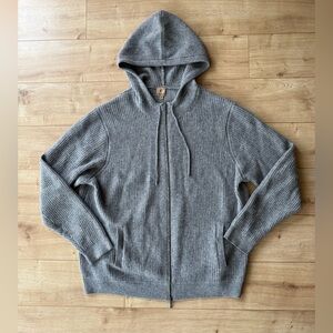 Rye 51 Aspen Cashmere Zip Hoodie Men’s XXL Gray 100% Cashmere